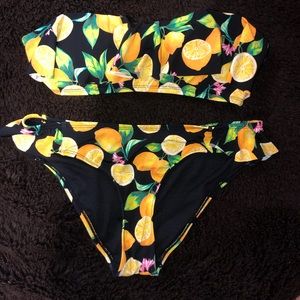 Ruffled Lemon Bikini Set